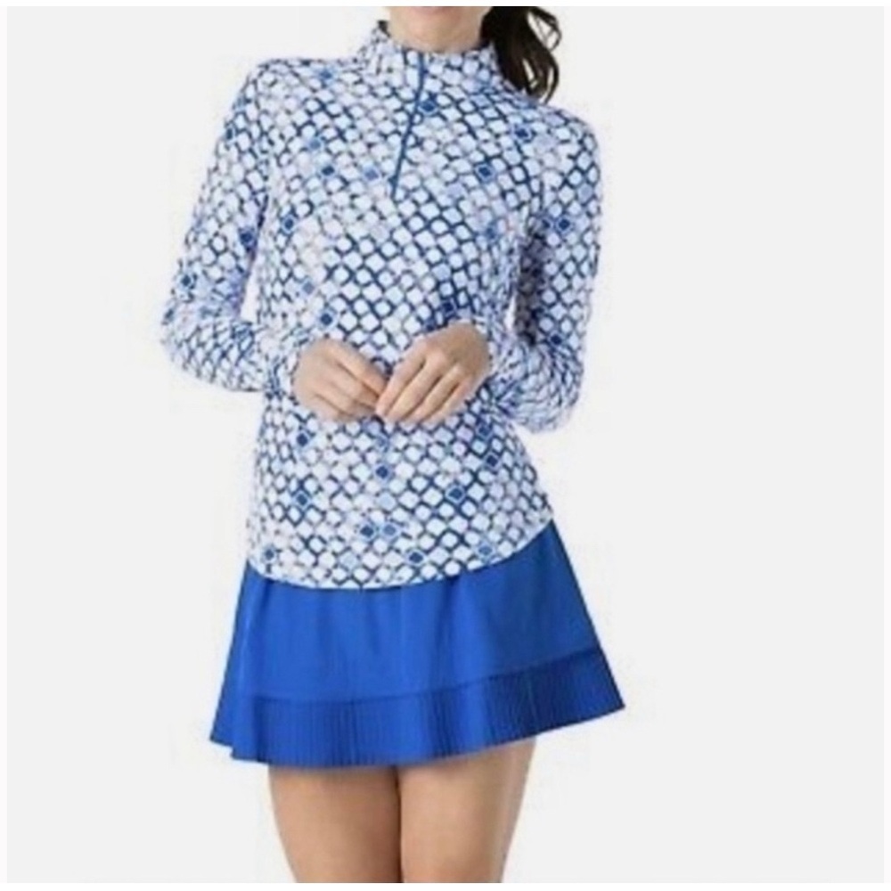 IBKUL Crystal Pleat Royal Blue Skort